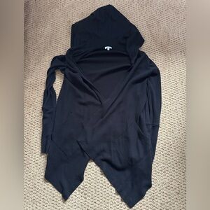 Splendid Black Hooded Cardigan